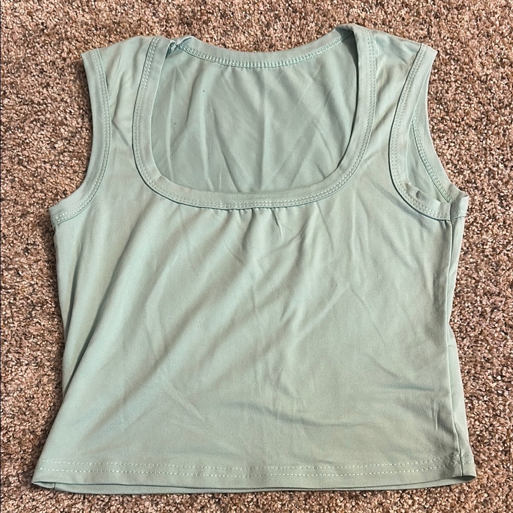 SHEIN Green Fitted Tank Top